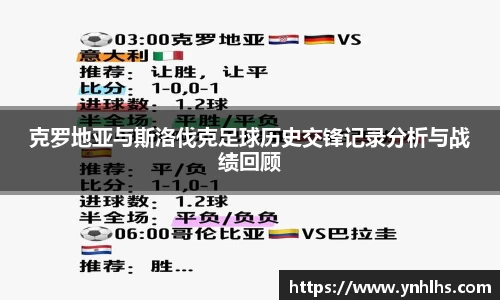 克罗地亚与斯洛伐克足球历史交锋记录分析与战绩回顾